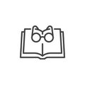 Book reading line icon Royalty Free Stock Photo