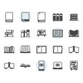 Book related icon and symbol set Royalty Free Stock Photo