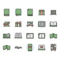 Book related icon and symbol set Royalty Free Stock Photo
