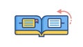 Book with Return Arrow, Learning Cycle Icon, vector design Generative AI Royalty Free Stock Photo