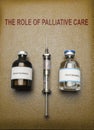 Book of The role of palliative care, vials of sodium thiopental anesthesia and pentobarbital, concept on euthanasia Royalty Free Stock Photo