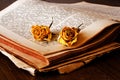 Book and roses