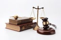 Book scales justice gavel. Generate Ai Royalty Free Stock Photo