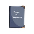 Book of Shadows witchcraft notebook. Wiccan magical personal witch coven diary. Cute cartoon notebook doodle image. Media