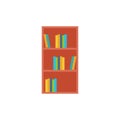 Book shelf icon, flat design vector illustration