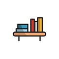 Book Shelf icon vector basic design simple and modern