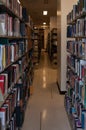 Book shelf rows at University of Washington campus, Seattle, USA Royalty Free Stock Photo