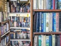 Book shelves in a library Royalty Free Stock Photo