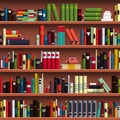 Book shelves library seamless pattern. Royalty Free Stock Photo