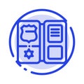 Book, Shield, American, Star Blue Dotted Line Line Icon Royalty Free Stock Photo