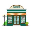 Book shop. Bookstore in the flat style design. Shop building icon vector illustration. Royalty Free Stock Photo