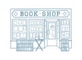 Book store front vector illustration