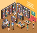 Book Shop Isometric Illustration