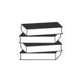 Book stack black silhouette icons vector illustration isolated on white