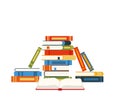 Book stack. Huge pile of books and encyclopedias, education and success concept, university library, academic and school knowledge Royalty Free Stock Photo