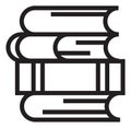 Book stack icon. Library logo. Reading symbol