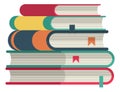 Book stack icon. Library pile. Study symbol