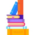 Book stack icon vector library textbook pile