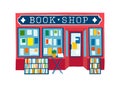 Book store front vector illustration