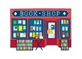 Book store front vector illustration