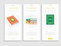 Book store, library mobile app page templates set Royalty Free Stock Photo