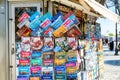 Book store and souvenir shop near the Blue Mosque and Hagia Sophia in the Europe side of Istanbul, Turkey