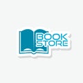 Book store sticker icon isolated on white background