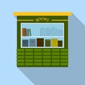 Book street kiosk icon, flat style Royalty Free Stock Photo