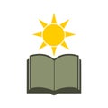 Book and sun icon or logo Royalty Free Stock Photo