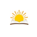 Book and sun logo icon vector illustration Royalty Free Stock Photo