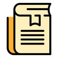 Book syllabus icon color outline vector