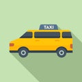 Book taxi bus icon flat vector. Airport transfer