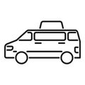 Book taxi bus icon outline vector. Airport transfer