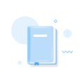 Book, Textbook with bookmark. 3d vector icon. Cartoon minimal style