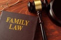 Book with title family law on a table. Royalty Free Stock Photo