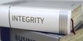 Book Title of Integrity. 3D.