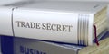 Book Title on the Spine - Trade Secret. 3D. Royalty Free Stock Photo