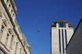 Book Tower or boekentoren of Ghent, Belgium. Classic and modernist architecture side by side.