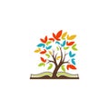 Book tree logo Royalty Free Stock Photo