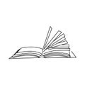 Book with turn over pages icon, outline style