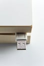 Book with USB plug Royalty Free Stock Photo