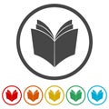 Book vector icon, 6 Colors Included Royalty Free Stock Photo