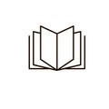 Book vector icon, line outline thin sign, flat design for web, mobile app isolated on white Royalty Free Stock Photo