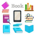book vector illustration. with open book electronic book flat illustration
