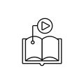 Book video education courses icon. Element of distance education line icon