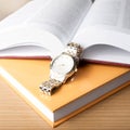 Book with watch Royalty Free Stock Photo