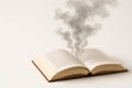 A book from which smoke rises. Space for text. Royalty Free Stock Photo