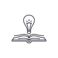 Book wisdom line icon concept. Book wisdom vector linear illustration, symbol, sign