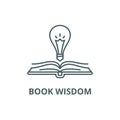 Book wisdom line icon, vector. Book wisdom outline sign, concept symbol, flat illustration