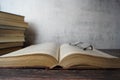 Book on a wooden table